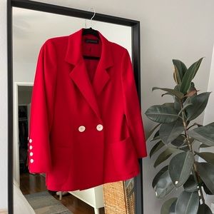 Red blazer from Zara